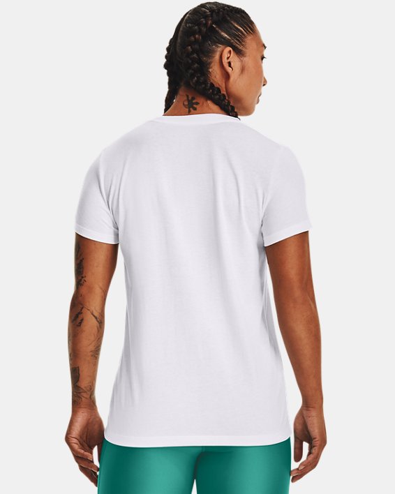 Camiseta de manga corta con estampado UA Sportstyle para mujer, White, pdpMainDesktop image number 1
